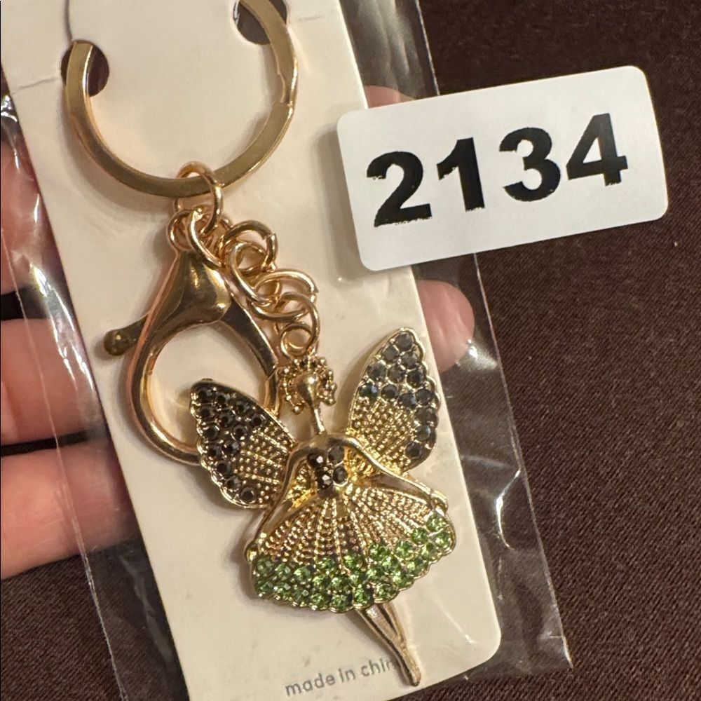 2134 Rhinestone Fairy Key Ring, Bag Charm